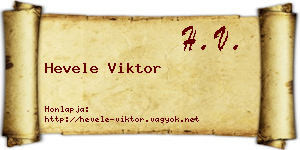 Hevele Viktor névjegykártya